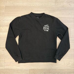 Anti Social Social Club Black French Terry Crewneck Sweater